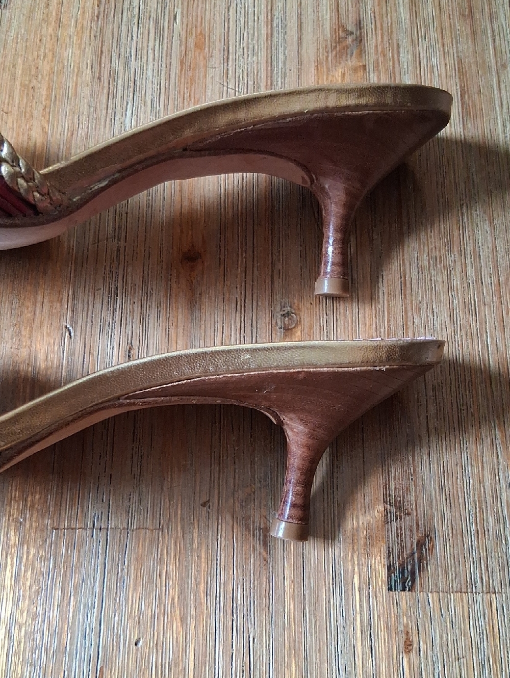 Vintage Vigotti Vero Curio Pointed Toe Leather Mules Kitten Heel - Picture 6 of 7